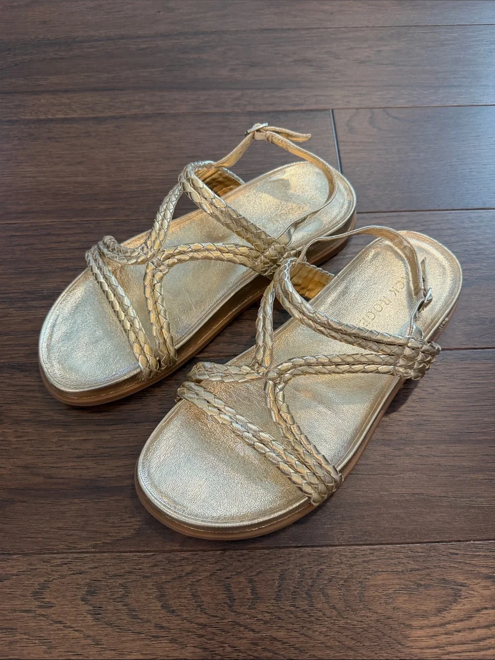 Jack Rogers Cove Tubular Braid Sandal Women's Gold Metallic Size 9 - C67-042